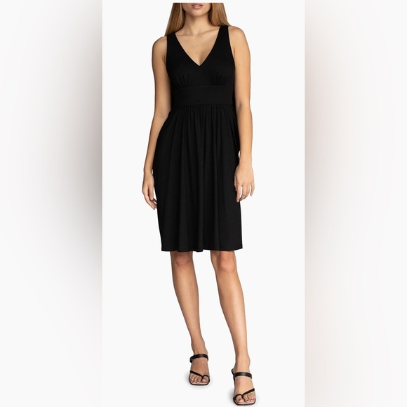Trina Turk Elegant Black Sleeveless Midi Dress - Picture 4 of 5
